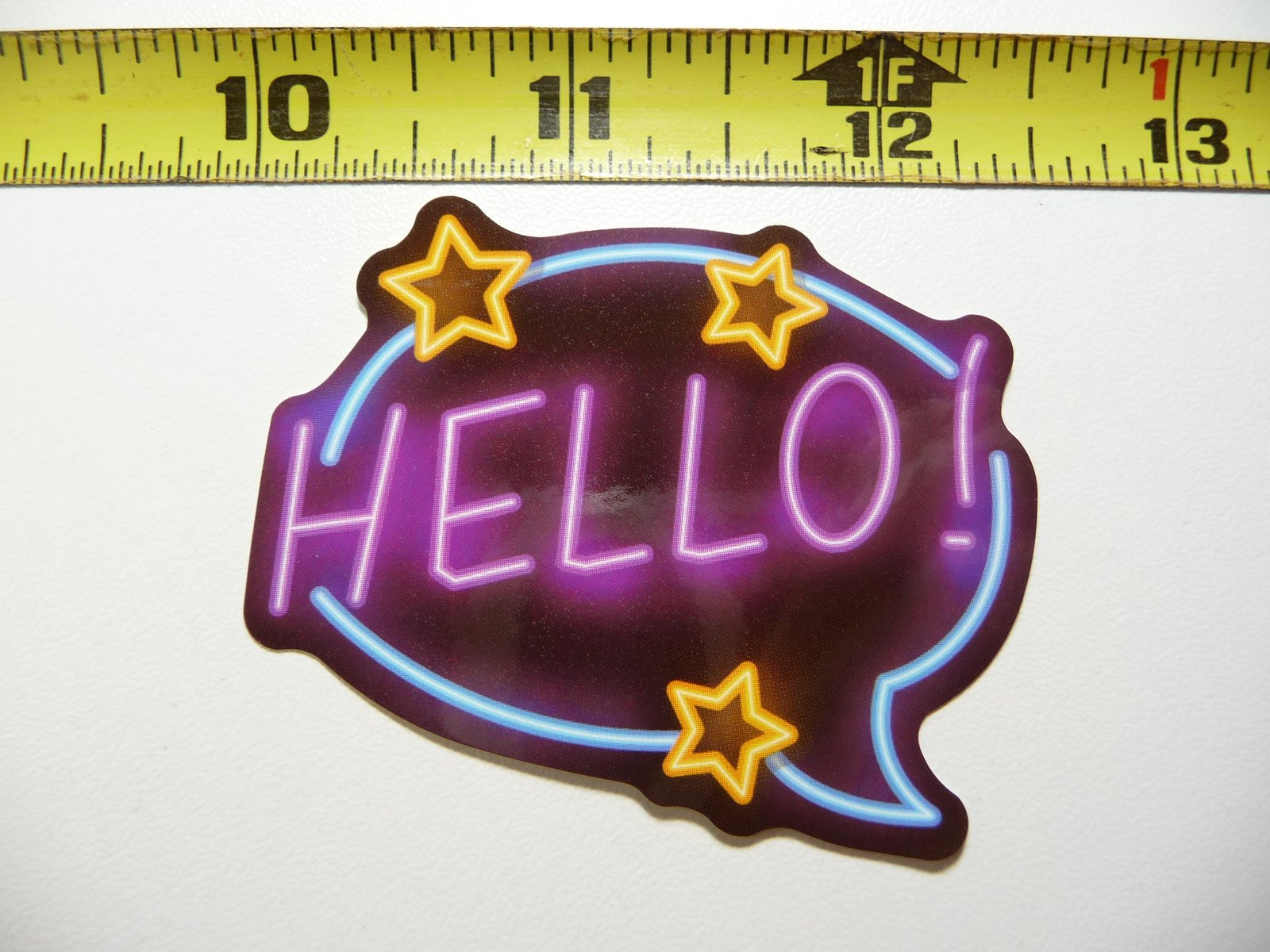 Neon Hello Exclamation Decal Sticker Cute Funny Vinyl Decoration