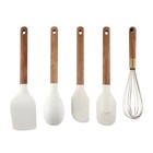 Color 5-Piece Wooden Cooking Set with Heads, Stylish & Durable Kitchen Tools