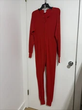 Long Handles Size Large Red Full Body Button Down Long Thermal Underwear ￼