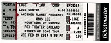 Amos Lee 2/19/14 Oakland CA Fox Theater Rare Ticket!