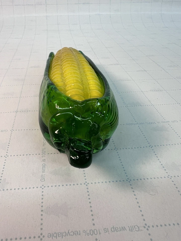 VIDRIO DE ARTE SOPLADO A MANO VINTAGE MAÍZ EN LA MAZORCA ESTILO MURANO VEGETAL Foto 3 de 4