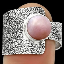 Natural Pink Opal - Australia 925 Sterling Silver Ring s.8.5 Jewelry R-1606