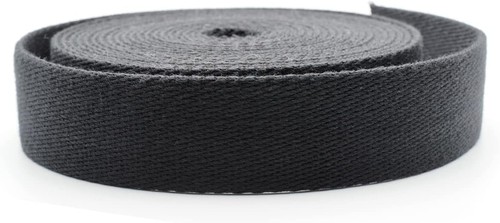 Luxury 1-Inch Heavy Cotton Webbing - Durable Black Crafting Strap, 50 Yards - Picture 3 of 8