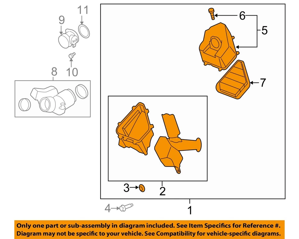 Б/у воздухоочиститель в сборе подходит: 2011 Buick Enclave класса A - Изображение 3 из 4