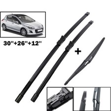 For Peugeot 308 07-13 Brand New 30"26"12" Front & Rear Windscreen Wiper Blades