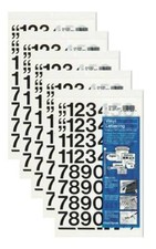 Chartpak 1-inch Black Stick-on Vinyl Numbers 01130 , 5 PACKS