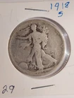 1918-S Walking Liberty Silver Eagle 50 Cent Coin