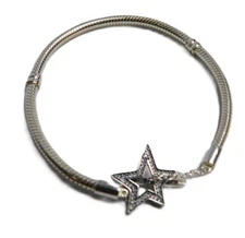 Authentic Pandora Bracelet Asymmetric Star T-Bar #592357C01, Silver