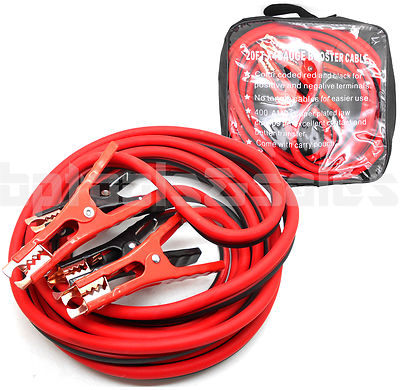 20ft 4 Gauge Heavy Duty Booster Cable 500 AMP Jumping Start Cables Power Jumper 