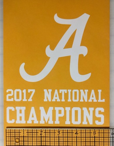 Calcomanía calcomanía grande Alabama Crimson Tide 2017 campeones nacionales - blanca  - Imagen 2 de 2