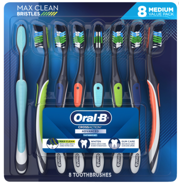 Oral-B CrossAction Advanced Toothbrushes Medium Bristles Val