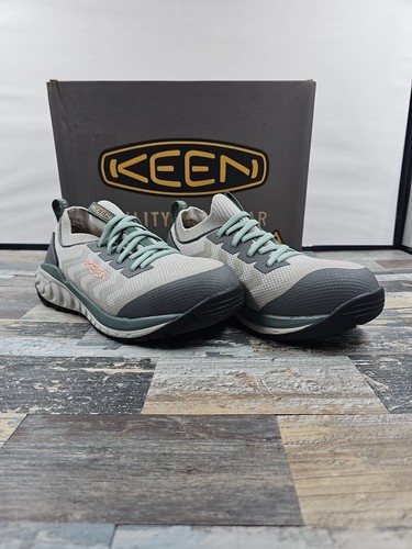 Keen Utility Womens Arvada Shift CT Steel Grey/Green Synthetic Work Shoes 5W