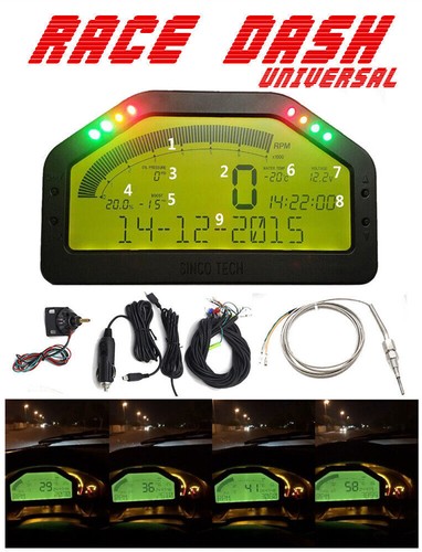 Car Dashboard LCD Screen Rally Gauge Dash Race Display Bluetooth Sensor ...