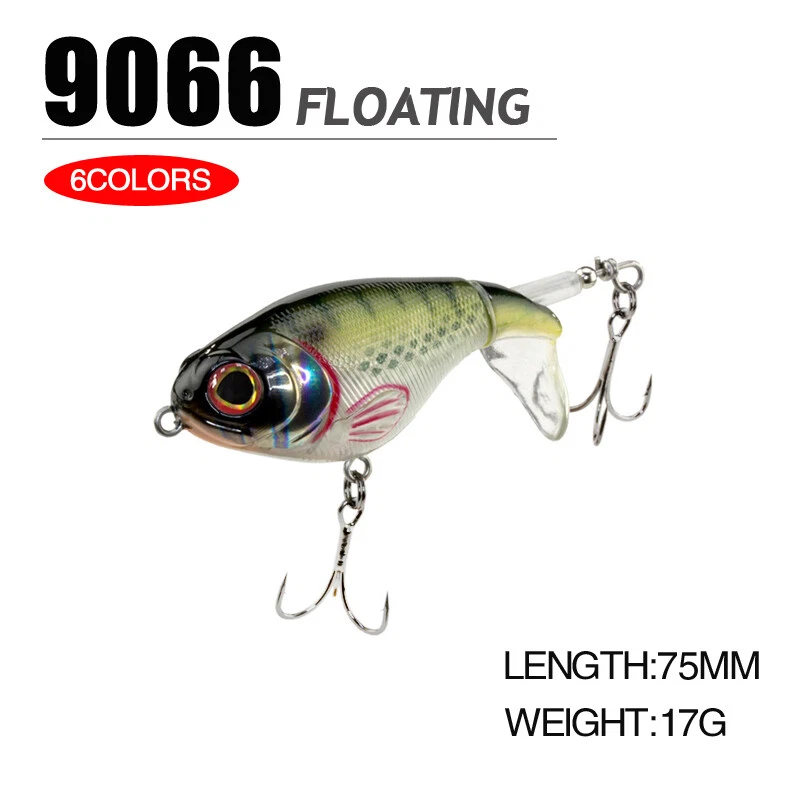 Whopper Plopper 75mm 17g Topwater Rotating Wobbler Crankbait - Lot of 5 colors - Image 3 of 4