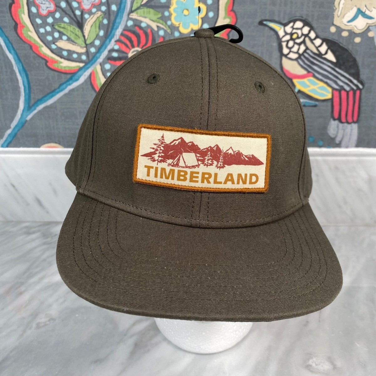 NEW Timberland Baseball Cap Men's Brown Patch Logo Graphic