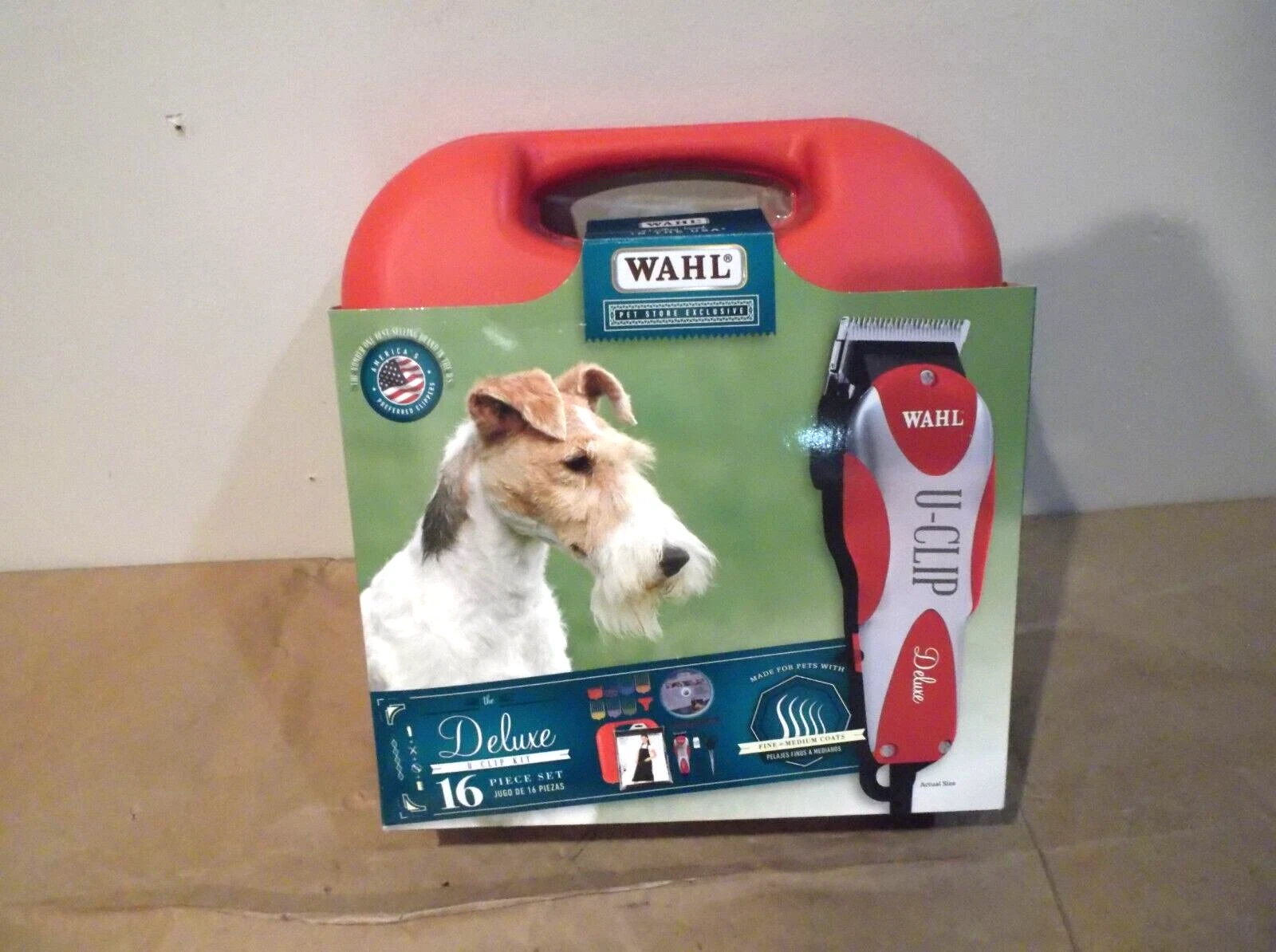 Wahl Deluxe U-Clip Pet Grooming Kit With Case ~ Clipper ~16 Piece Set~