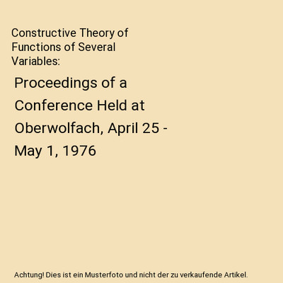 Constructive Theory of Functions of Several Variables: Proceedings of a Conferen
