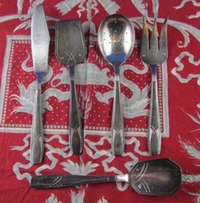 ancien couverts bebe ou service a kouglof metal argenté poincon epoque art deco