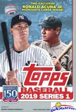 2019 Topps Series 1 Baseball EXCLUSIVE HUGE Sealed 67 Card Hanger Box-ACUNA HL