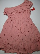 MOSSIMO Women Ruffle One Shoulder Pink Dress Summer Size M