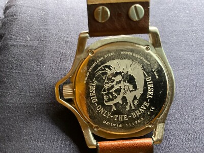 Diesel, Rollcage Exposed Grey Dial Brown Leather Men's Watch