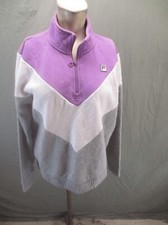 FILA Size XL Womens Cotton Blend 1/4 Zip Fleece Lined Athletic Sweatshirt 093