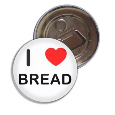 Brot I Love Herz Kühlschrankmagnet Flaschenöffner (55 mm)