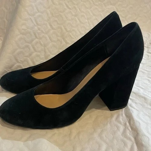 Bella-Vita Black Suede Nara Block Heels Women’s Size 10M Leather Upper - Picture 4 of 9