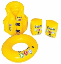 Kids Stuff Swim Kid Learning Set Inflatable Vest  Ring  Arm Bands For 3+ Years
