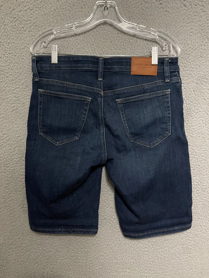 Lucky Brand The Bermuda Feminina Tamanho 8 Azul Denim Algodão Adulto - Imagem 3 de 4