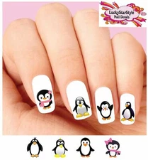 Waterslide Bird Nail Decals Set of 20 - Penguin Assorted