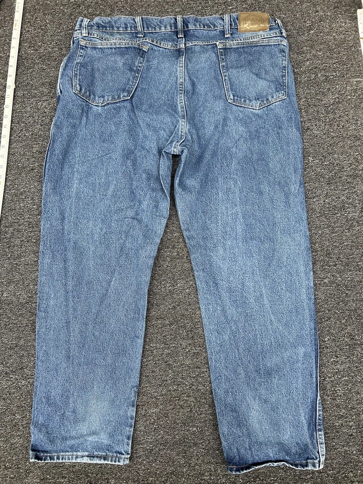 Cabela's Vintage Blue Denim Men's Jeans Wide Leg Regular Fit Size 42 Zipper Fly - image 3 of 4
