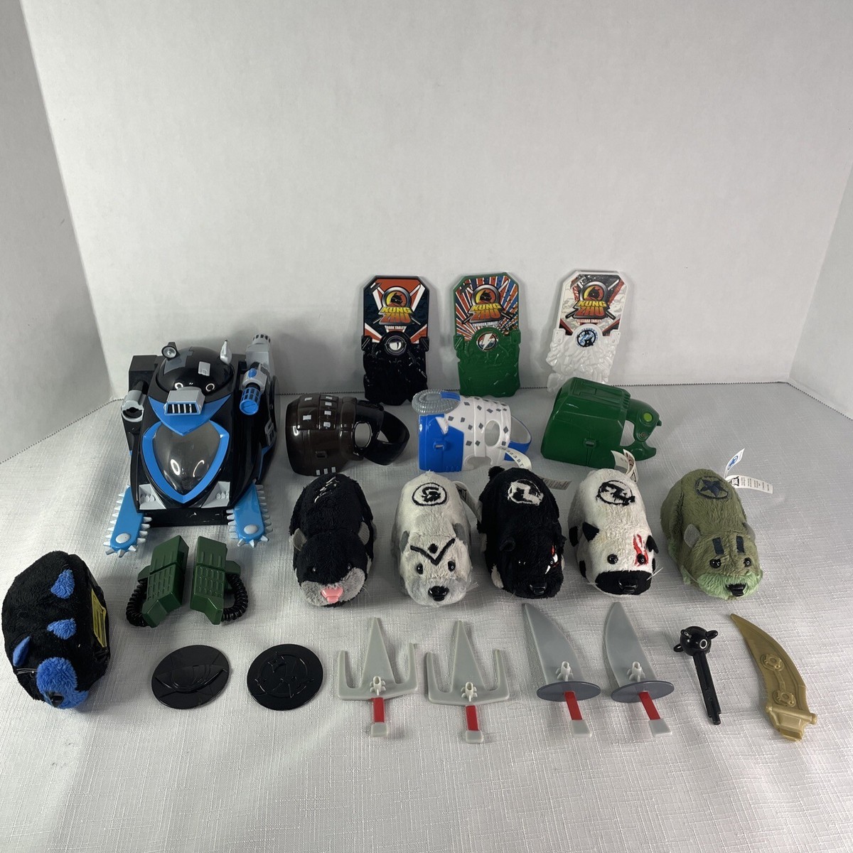 Lot of Zhu Zhu Pets Motorized Battle Hamsters Swords Shields