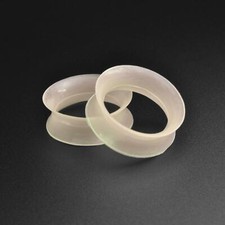 Luce Pelle Tonalità Silicone Doppia Flangia Tunnel Orecchio Spessori Dilatatori