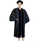 Tam Gown for PhD Graduates Regalia Golden Trim Unisex Tam Gown