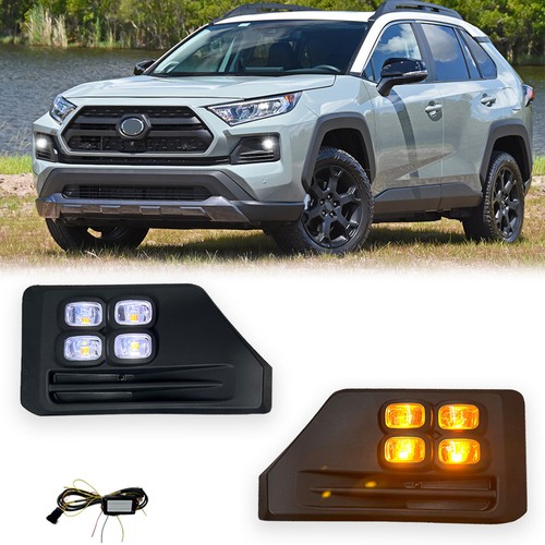 Pair Fog Lights 4-Eyes Bi-color LED Lamp For 2019-2024 Toyota Rav4 Adventure/TRD - Picture 2 of 21