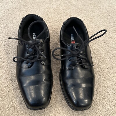 Deer Stags Black Boys Size 13M Lace Up Dress Shoes