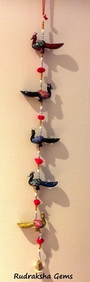 Indischer Pfau Wandbehang Mobile Glückspfauen hängend Handarbeit Anhänger Puppe