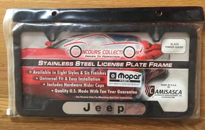 Mopar License Plate Frame - Stainless Steel Black Frame For Dodge, Chrysler, Jeep