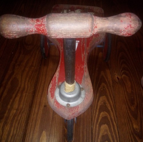 Rare Vintage FAO Schwarz 1920's / 1930's Wood Toy Scooter Tricycle Trike Germany - 第 6/23 張圖片