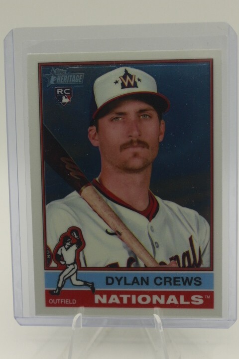 2025 TOPPS HERITAGE BASEBALL #247 DYLAN CREWS RC SP CHROME WASHINGTON NATIONALS