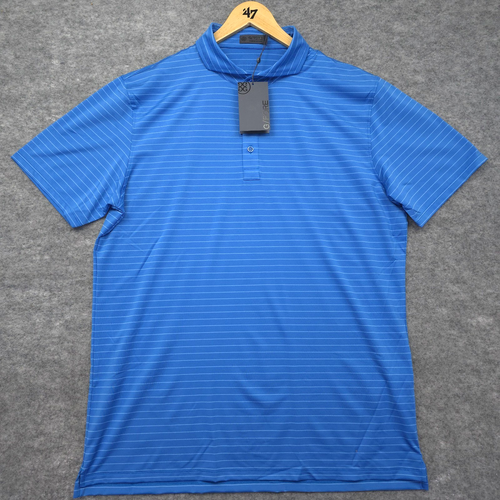 NEW G/Fore Golf Polo Shirt Men’s XXL Blue Striped Stretch Casual Performance NWT - Picture 2 of 10