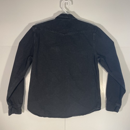 Camisa Denim Western Flint and Tinder Para Hombres Mediana Negra Manga Larga Perla A Presión EE. UU. - Imagen 2 de 6