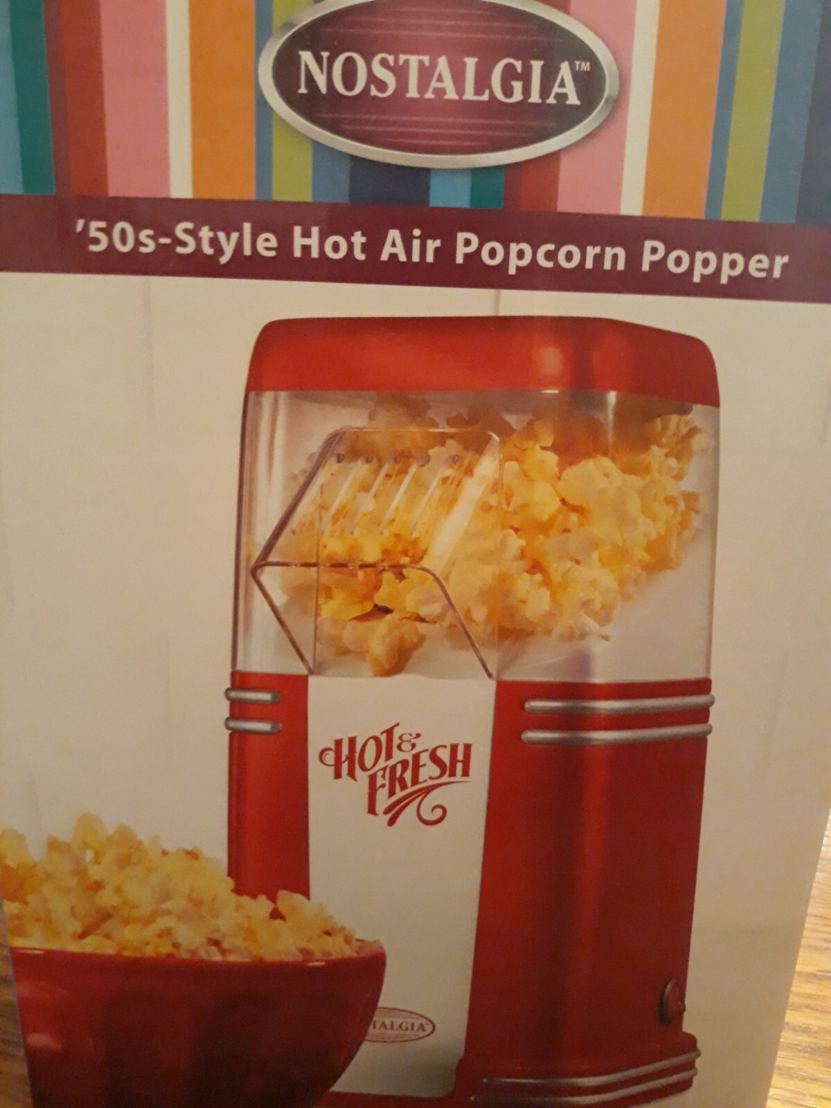 50s style hot air popcorn maker