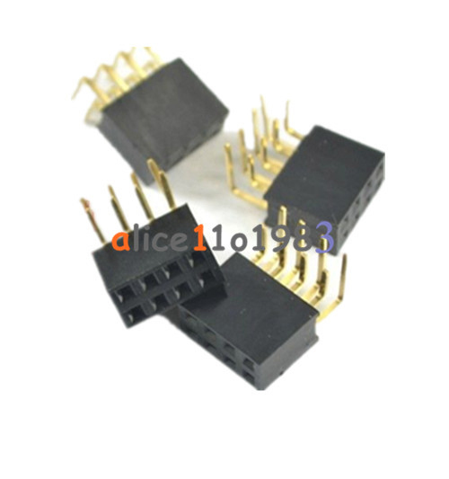 20PCS 2.54mm Pitch 2x4Pin Header Right Angle Female Double Row