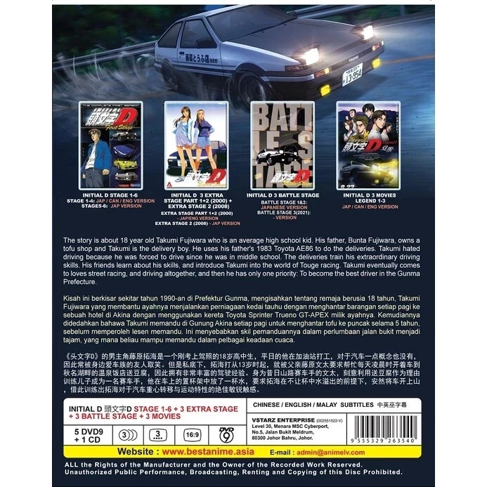DVD Anime Initial D Season 1-6 Complete Series Collection Box Set English Dubbed - Image 2 of 3