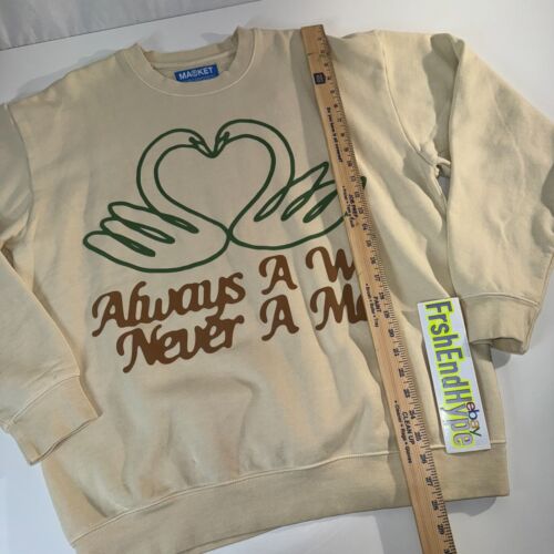 China Town Market Always A We Sweatshirt mit Rundhalsausschnitt Herren Größe Large hellbraun NEU - Bild 3 von 7