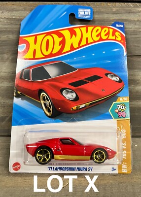 HOT WHEELS 71 LAMBORGHINI MIURA SV EXOTICS RED LAMBO 1971 xploraf 70s VS 90s