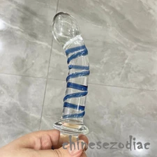 Crystal Glass Dildo G-Spot Massager Anal Butt Plug Dilator Masturbator Sex Toys