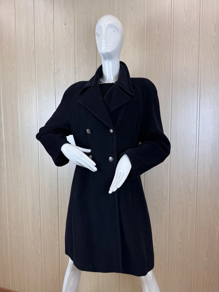 Escada Elements Angora Wool Blend Navy Coat Size 40 - Image 4 of 4
